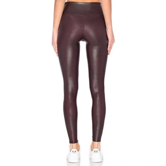 Spanx Faux Leather Leggings in Color Wine - Picture 4 of 6